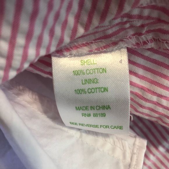 LILLY PULITZER Pink Seersucker Ruffle Dress sz M - Picture 8 of 8